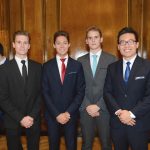 Adrián Cámara, Jaime García, Álvaro Negrillo y Baoluo Gao, de las asociaciones estudiantiles de Odontología.